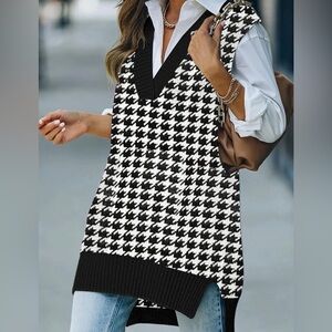 Black and White Oversized Women's Sweater